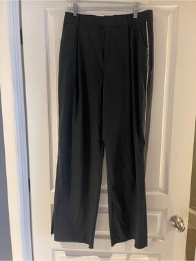 Women’s Dark Grey Dress Pants with Side Stripe